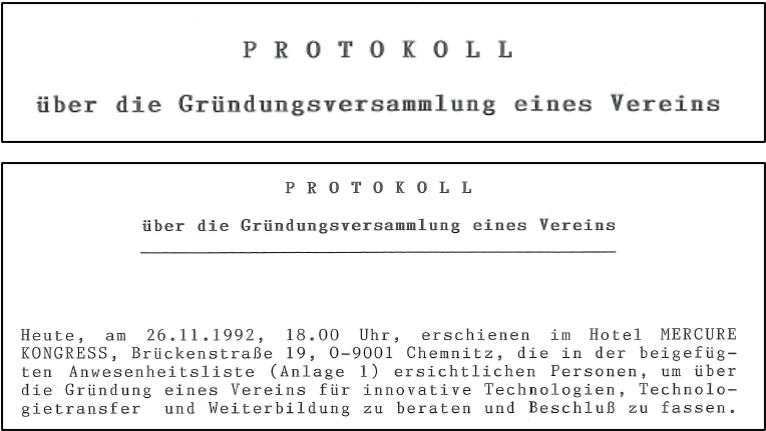 1992 - Gründung ITW e. V. Chemnitz